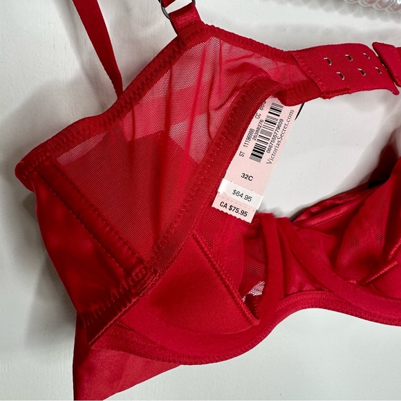 VS Red Bow Rhinestone Embellished Bra - Picture 8 of 9